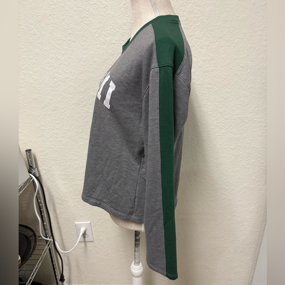 FANATICS Miami Gray and Green Long Sleeve Lightweight Sweatshirt Size Medium - Picture 5 of 9
